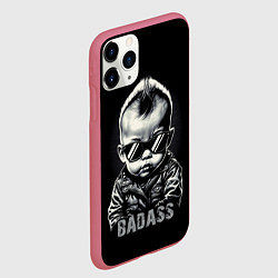 Чехол iPhone 11 Pro матовый Badass, цвет: 3D-малиновый — фото 2