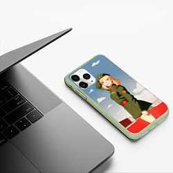 Чехол iPhone 11 Pro матовый Боевая девчонка, цвет: 3D-салатовый — фото 2