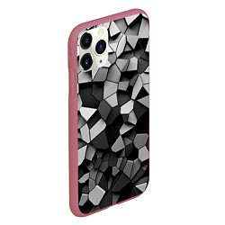 Чехол iPhone 11 Pro матовый Серые стальные плиты, цвет: 3D-малиновый — фото 2