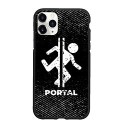 Чехол iPhone 11 Pro матовый Portal с потертостями на темном фоне, цвет: 3D-черный