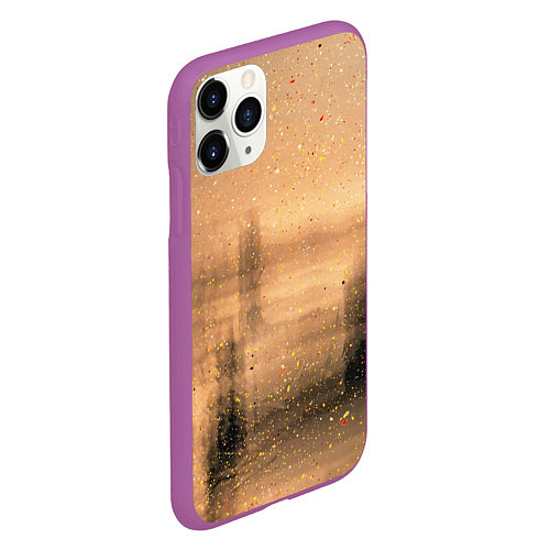 Чехол iPhone 11 Pro матовый Песочные тени / 3D-Фиолетовый – фото 2
