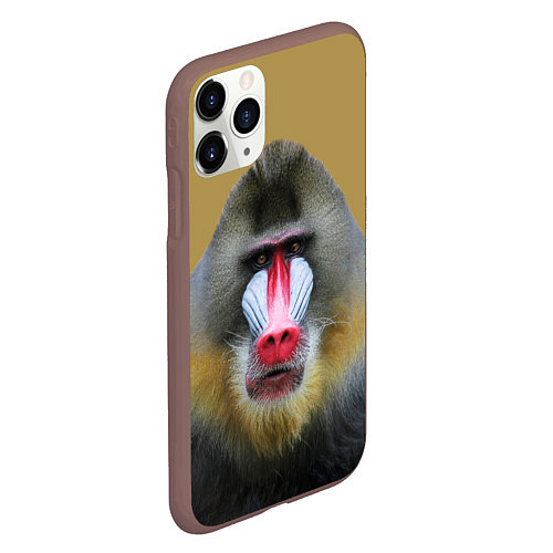 Чехол iPhone 11 Pro матовый Мандрил обезьяна / 3D-Коричневый – фото 2