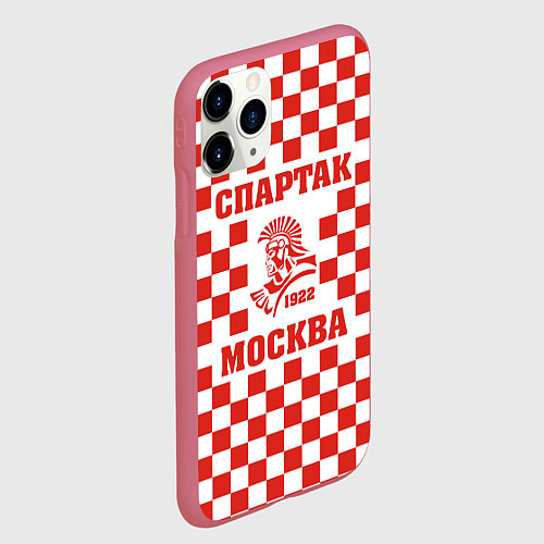 Чехол iPhone 11 Pro матовый FCSM - Спартак / 3D-Малиновый – фото 2