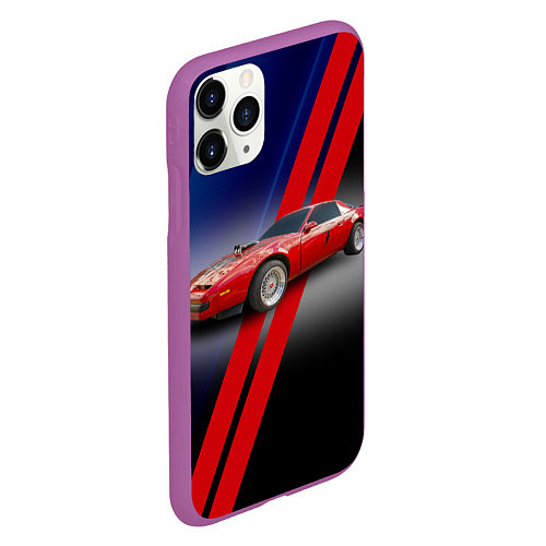 Чехол iPhone 11 Pro матовый Американский маслкар Pontiac Firebird 3 поколение / 3D-Фиолетовый – фото 2