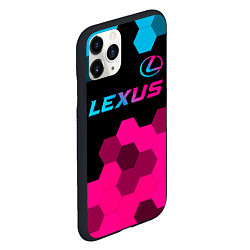 Чехол iPhone 11 Pro матовый Lexus - neon gradient: символ сверху, цвет: 3D-черный — фото 2