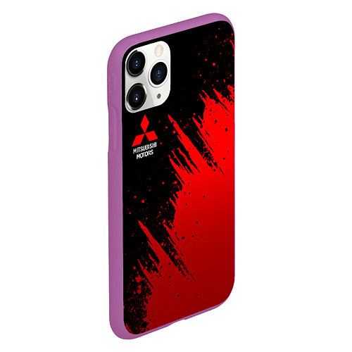 Чехол iPhone 11 Pro матовый Mitsubishi red - red sport / 3D-Фиолетовый – фото 2