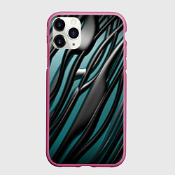 Чехол iPhone 11 Pro матовый Подтеки, цвет: 3D-малиновый