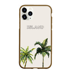 Чехол iPhone 11 Pro матовый Пальмы island