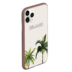 Чехол iPhone 11 Pro матовый Пальмы island, цвет: 3D-коричневый — фото 2