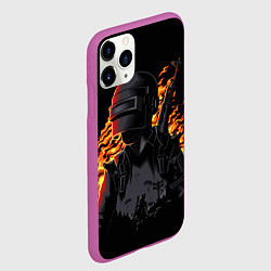 Чехол iPhone 11 Pro матовый PUBG огонь, цвет: 3D-фиолетовый — фото 2
