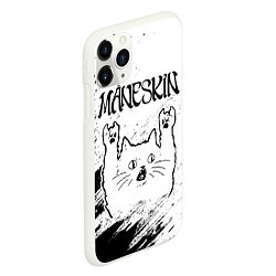 Чехол iPhone 11 Pro матовый Maneskin рок кот на светлом фоне, цвет: 3D-белый — фото 2