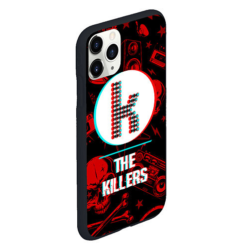 Чехол iPhone 11 Pro матовый The Killers rock glitch / 3D-Черный – фото 2