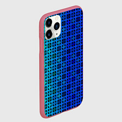 Чехол iPhone 11 Pro матовый Сине-зеленый геометрический узор, цвет: 3D-малиновый — фото 2