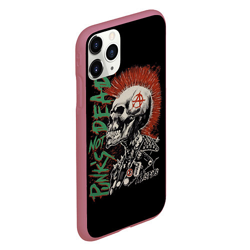 Чехол iPhone 11 Pro матовый Punks not dead / 3D-Малиновый – фото 2