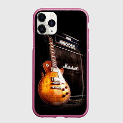 Чехол iPhone 11 Pro матовый Рокерская гитара, цвет: 3D-малиновый
