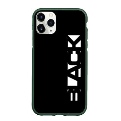 Чехол iPhone 11 Pro матовый Black minimalistik, цвет: 3D-темно-зеленый