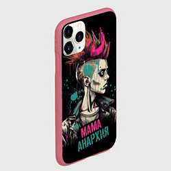 Чехол iPhone 11 Pro матовый Мама анархия, цвет: 3D-малиновый — фото 2