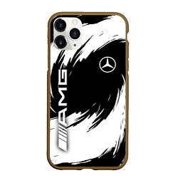 Чехол iPhone 11 Pro матовый Mercedes benz - white color