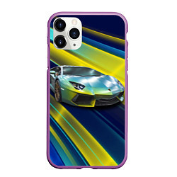 Чехол iPhone 11 Pro матовый Суперкар Lamborghini Reventon, цвет: 3D-фиолетовый