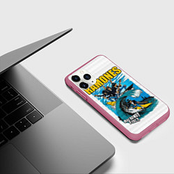 Чехол iPhone 11 Pro матовый Ramones rock away beach, цвет: 3D-малиновый — фото 2