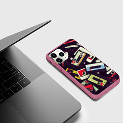 Чехол iPhone 11 Pro матовый Кассета 90-е, цвет: 3D-малиновый — фото 2