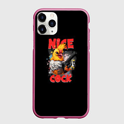 Чехол iPhone 11 Pro матовый Chicken gun nice cock, цвет: 3D-малиновый