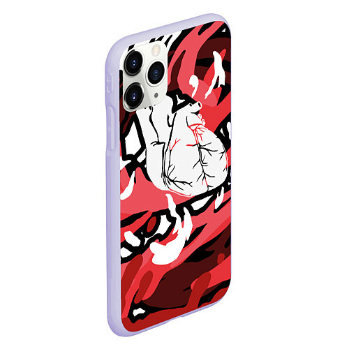 Чехол iPhone 11 Pro матовый The Bloody Heart / 3D-Светло-сиреневый – фото 2