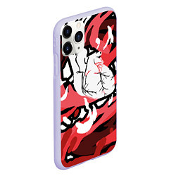 Чехол iPhone 11 Pro матовый The Bloody Heart, цвет: 3D-светло-сиреневый — фото 2