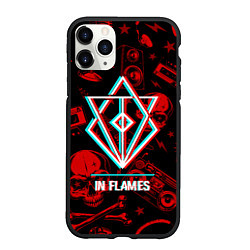 Чехол iPhone 11 Pro матовый In Flames rock glitch, цвет: 3D-черный