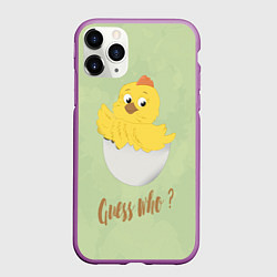 Чехол iPhone 11 Pro матовый Угадай кто, цвет: 3D-фиолетовый