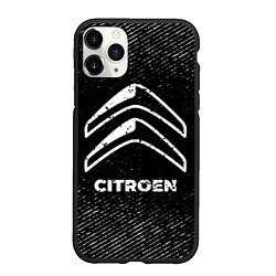 Чехол iPhone 11 Pro матовый Citroen с потертостями на темном фоне, цвет: 3D-черный