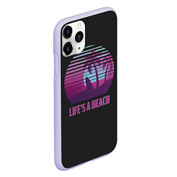 Чехол iPhone 11 Pro матовый Lifes a beach, цвет: 3D-светло-сиреневый — фото 2