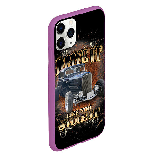Чехол iPhone 11 Pro матовый Хот род на базе модели Ford 30-х годов / 3D-Фиолетовый – фото 2