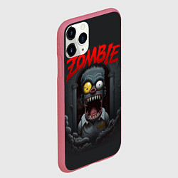 Чехол iPhone 11 Pro матовый Барт Симпсон зомби, цвет: 3D-малиновый — фото 2