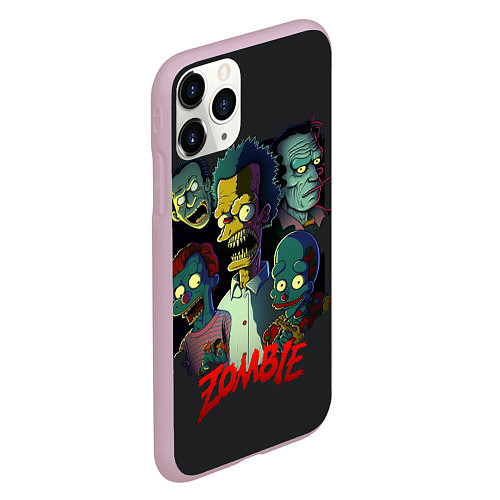 Чехол iPhone 11 Pro матовый Simpsons zombie / 3D-Розовый – фото 2