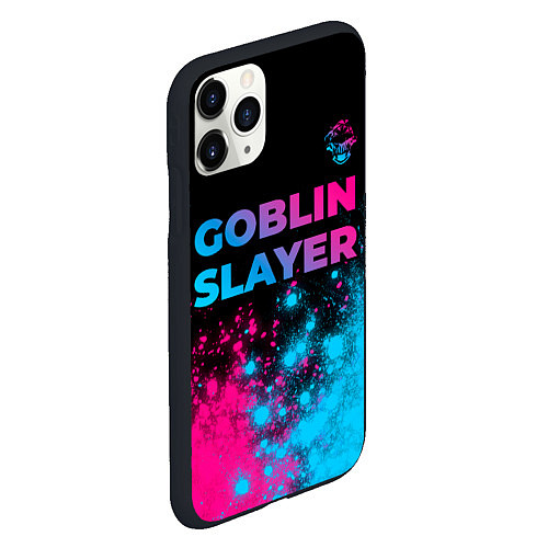 Чехол iPhone 11 Pro матовый Goblin Slayer - neon gradient: символ сверху / 3D-Черный – фото 2