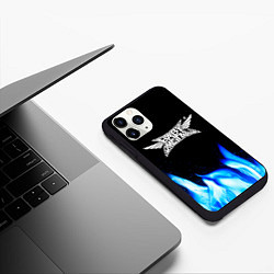 Чехол iPhone 11 Pro матовый Babymetal blue fire, цвет: 3D-черный — фото 2