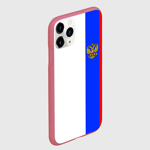 Чехол iPhone 11 Pro матовый Цвета России - герб / 3D-Малиновый – фото 2