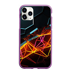 Чехол iPhone 11 Pro матовый Разломленные плитки, цвет: 3D-фиолетовый