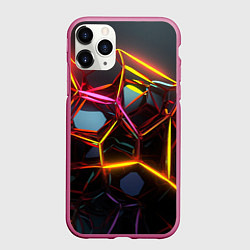 Чехол iPhone 11 Pro матовый Неоновые трубки абстракция, цвет: 3D-малиновый