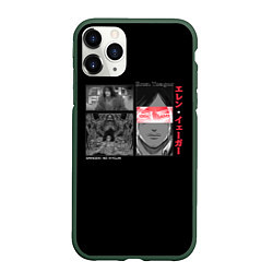 Чехол iPhone 11 Pro матовый Эрен Йегер - Атака титанов, цвет: 3D-темно-зеленый