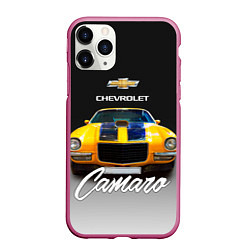 Чехол iPhone 11 Pro матовый Американский спорткар Camaro 1970 года, цвет: 3D-малиновый