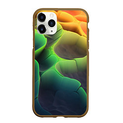Чехол iPhone 11 Pro матовый Объемная радужная поверхность, цвет: 3D-коричневый