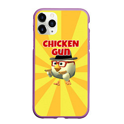 Чехол iPhone 11 Pro матовый Chicken Gun с пистолетами, цвет: 3D-фиолетовый