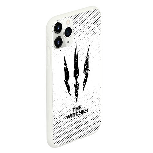 Чехол iPhone 11 Pro матовый The Witcher с потертостями на светлом фоне / 3D-Белый – фото 2