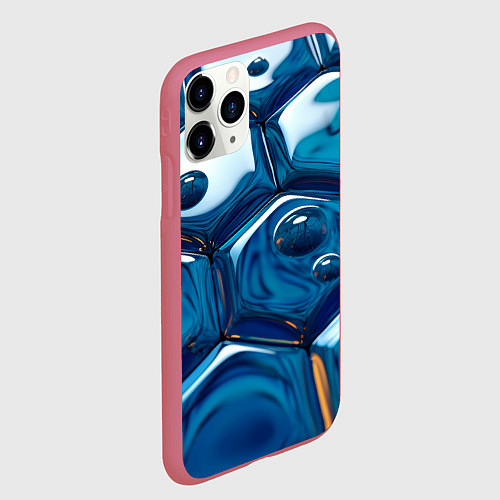 Чехол iPhone 11 Pro матовый Водяные наносоты / 3D-Малиновый – фото 2