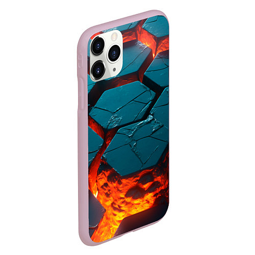 Чехол iPhone 11 Pro матовый Лавовые наносоты / 3D-Розовый – фото 2