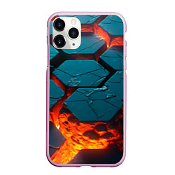 Чехол iPhone 11 Pro матовый Лавовые наносоты, цвет: 3D-розовый