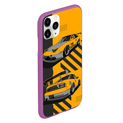 Чехол iPhone 11 Pro матовый Nissan 180sx art, цвет: 3D-фиолетовый — фото 2