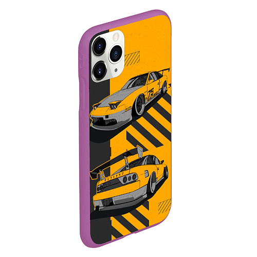 Чехол iPhone 11 Pro матовый Nissan 180sx art / 3D-Фиолетовый – фото 2